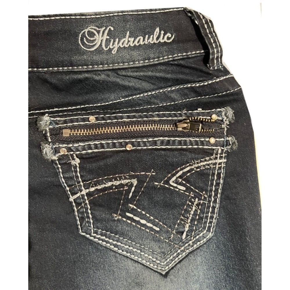 HYDRAULIC  Dark Wash Size 1/2 Skinny Leg Denim Jeans Zip back pockets